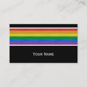 Rainbow Flag knitting Stripes seamless pattern Business Card