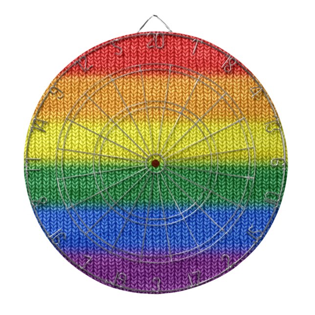 Rainbow Flag knitting Stripes seamless pattern Dartboard (Front)