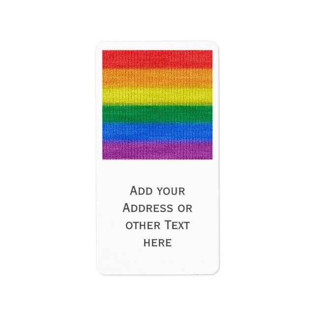Rainbow Flag knitting Stripes seamless pattern Label (Front)