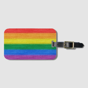 Rainbow Flag knitting Stripes seamless pattern Luggage Tag