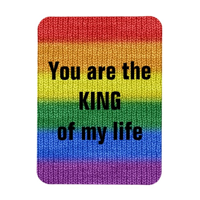 Rainbow Flag knitting Stripes seamless pattern Magnet (Vertical)