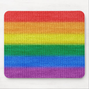 Rainbow Flag knitting Stripes seamless pattern Mouse Pad