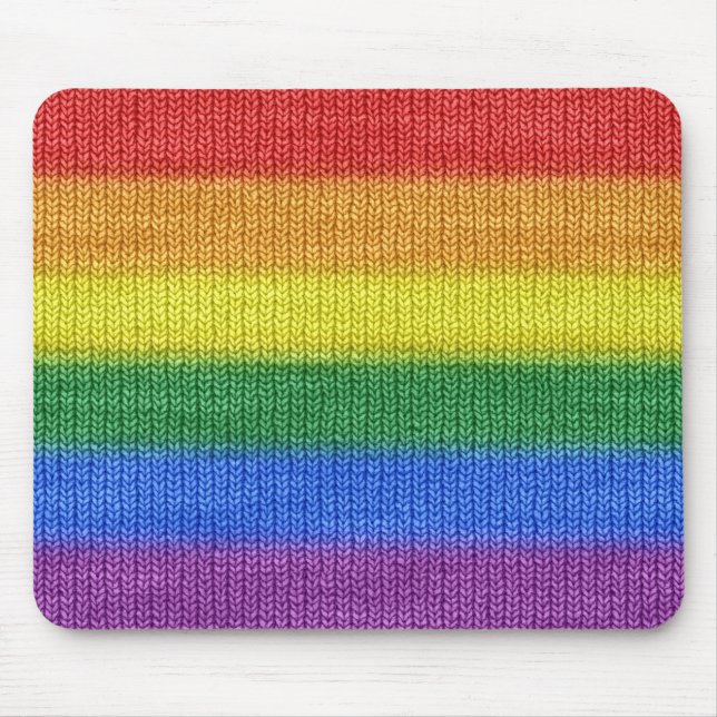 Rainbow Flag knitting Stripes seamless pattern Mouse Pad (Front)