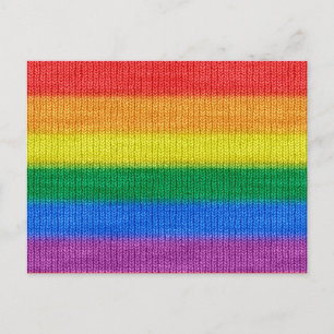 Rainbow Flag knitting Stripes seamless pattern Postcard