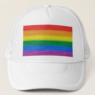 Rainbow Flag knitting Stripes seamless pattern Trucker Hat
