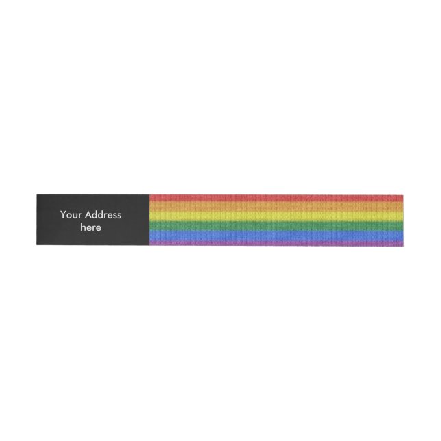 Rainbow Flag knitting Stripes seamless pattern Wraparound Address Label (Individual)