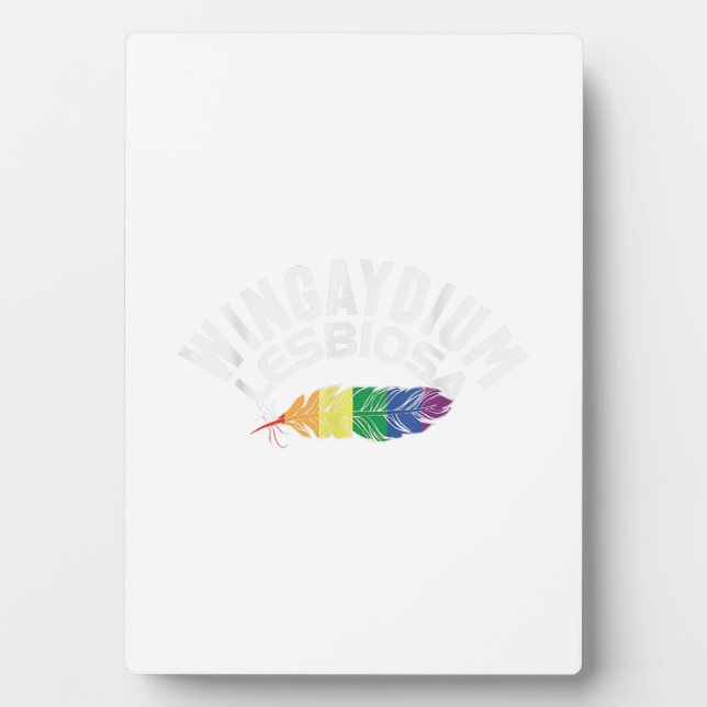 Rainbow Flag Lesbiosa Lesbian Plaque (Front)