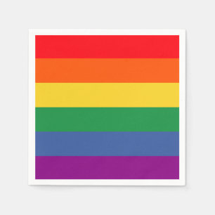 Rainbow flag lgbtq simple design napkin