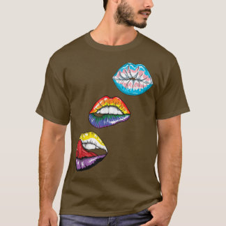 Rainbow Flag Lips Gay Pride LGBTQ LGBT Pride Month T-Shirt