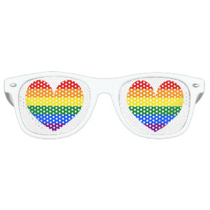 Rainbow flag love heart symbol party shades