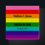 Rainbow Flag Original 8 Stripes LGBT Gay Wedding Paperweight<br><div class="desc">Paperweight, Gay Marriage Rainbow Gay Pride LGBT Original 8 Stripes Flag Unique Wedding Gift with Custom Text: United in Love, Add Name Couple, Date and Your Text Rainbow Gay Pride LGBT Original 8 Stripes Colours Flag, Original eight-stripe version designed by Gilbert Baker in 1978, you can change or delete all...</div>