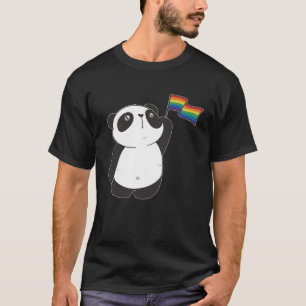 Rainbow Flag Panda Cute Pansexual LGBTQ Gay Pride T-Shirt