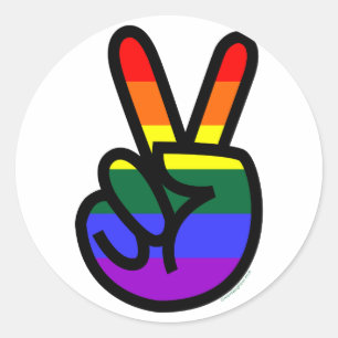 Rainbow Flag Peace Classic Round Sticker