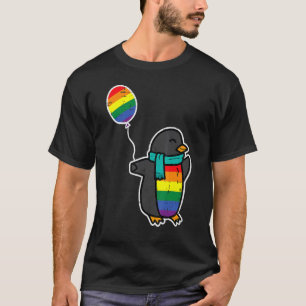 Rainbow Flag Penguin Cute Gay Pride Ally LGBTQ Mon T-Shirt