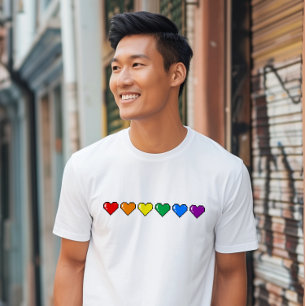Rainbow Flag Pixel Heart T-Shirt