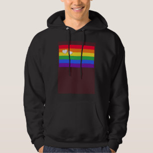 Rainbow Flag Pocket Little Hearts LGBT Gay transge Hoodie