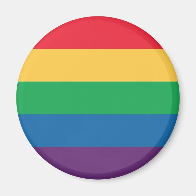 Rainbow Flag Pride Button Magnet (Front)