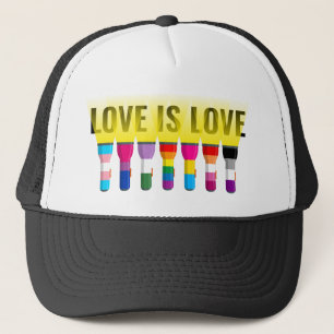 Rainbow Flag Pride Flashlights Shine A Light: Love Trucker Hat