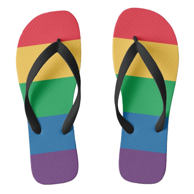 Rainbow Flag Pride Flip Flops (Footbed)