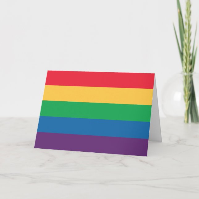 Rainbow Flag Pride Greeting Card - Blank Inside (Front)