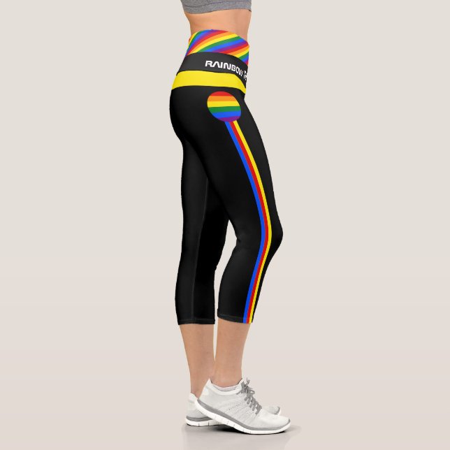 Rainbow Flag & Pride, LGBT community /Fashion Wear Capri Leggings (Right)