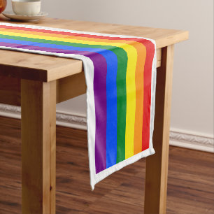 Rainbow Flag & Pride, LGBT community /stripes flag Short Table Runner
