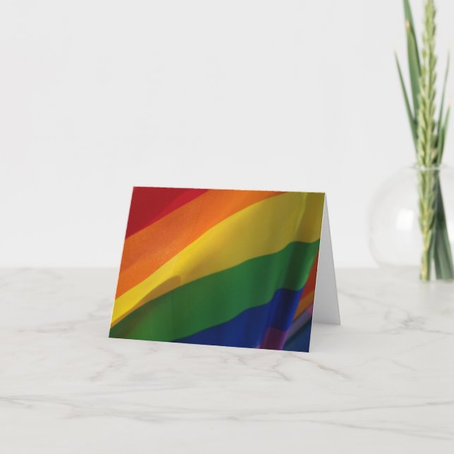 Rainbow Flag, Pride Thank You Card (Front)