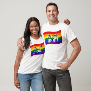 Rainbow Flag Proud Mum PFLAG proud parent LGBTQ  T-Shirt