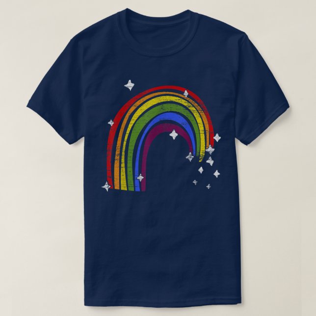 Rainbow Flag Rainbow Gay Pride Month Queer LGBTQ T T-Shirt (Design Front)
