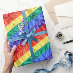 Rainbow flag rainbow stripes LGBT LGBTQ gay pride  Wrapping Paper