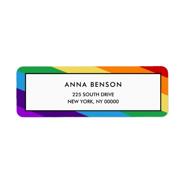 Rainbow flag return address label (Front)