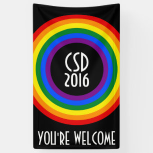 RAINBOW FLAG ring frame + your ideas Banner