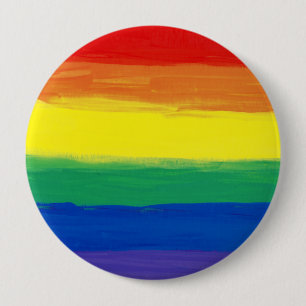 RAINBOW FLAG SQUARE OIL PAINT 10 CM ROUND BADGE