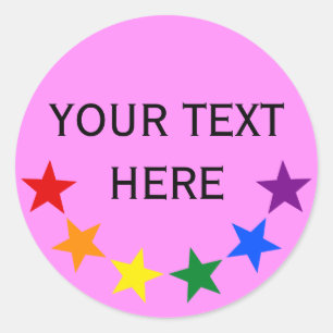 RAINBOW FLAG STARS II + your ideas Classic Round Sticker