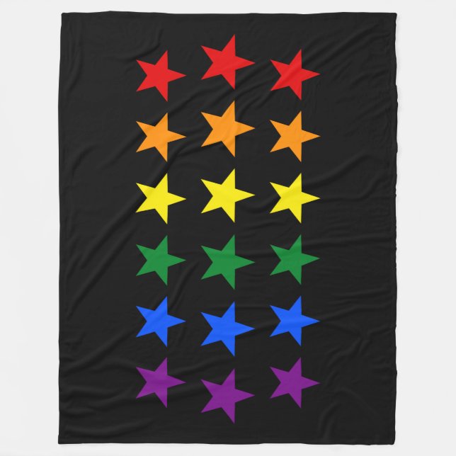 RAINBOW FLAG STARS + your ideas Fleece Blanket (Front)