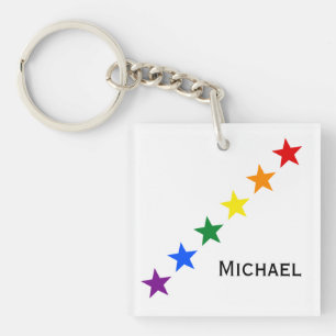 RAINBOW FLAG STARS + your ideas Key Ring