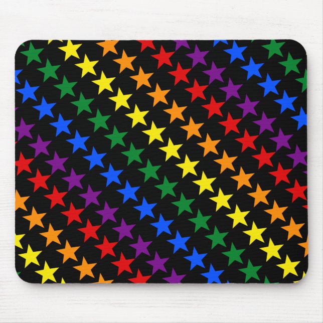 RAINBOW FLAG STARS + your ideas Mouse Pad (Front)