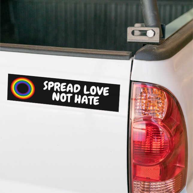 RAINBOW FLAG - STRIPES - LGBT colours Rings Bumper Sticker (On Truck)