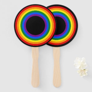 RAINBOW FLAG - STRIPES - LGBT colours Rings Hand Fan