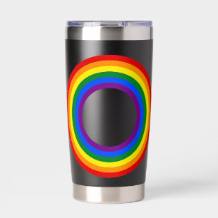 RAINBOW FLAG - STRIPES - LGBT colours Rings Insulated Tumbler