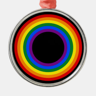 RAINBOW FLAG - STRIPES - LGBT colours Rings Metal Ornament