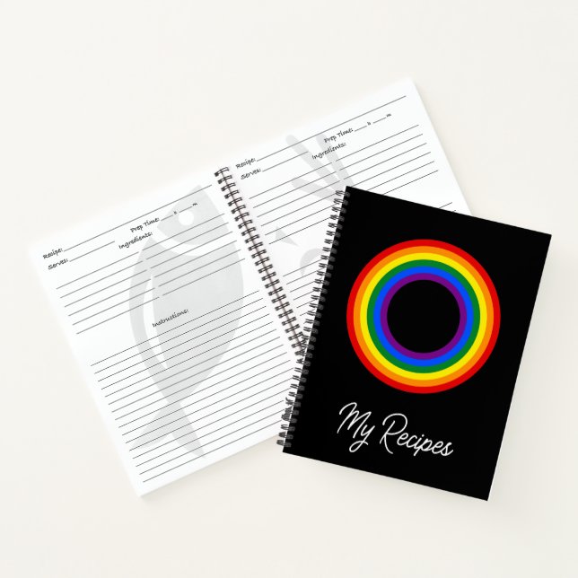RAINBOW FLAG - STRIPES - LGBT colours Rings Notebook (Inside)