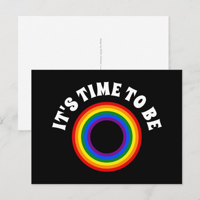 RAINBOW FLAG - STRIPES - LGBT colours Rings Postcard (Front/Back)