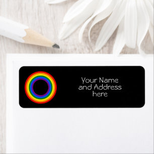 RAINBOW FLAG - STRIPES - LGBT colours Rings Return Address Label