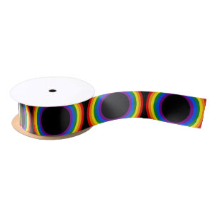RAINBOW FLAG - STRIPES - LGBT colours Rings Satin Ribbon
