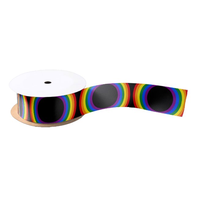RAINBOW FLAG - STRIPES - LGBT colours Rings Satin Ribbon (Spool)