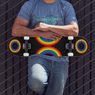 RAINBOW FLAG - STRIPES - LGBT colours Rings Skateboard