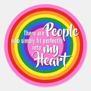 RAINBOW FLAG - STRIPES - LGBTQA+ CLASSIC ROUND STICKER