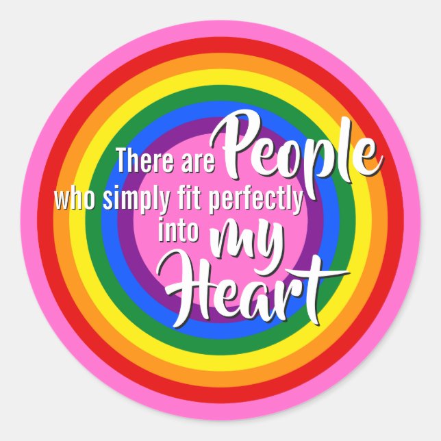RAINBOW FLAG - STRIPES - LGBTQA+ CLASSIC ROUND STICKER (Front)