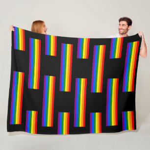 RAINBOW FLAG - STRIPES - LGBTQA+ FLEECE BLANKET
